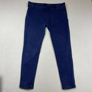 Betabrand Pull On Denim Jeggings Size XL Blue Dark Indigo Stretch Yoga